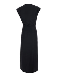 Isabel Marant Etoile Women 'Naerys' Black Long Dress With Asymmetric Design And All-Over Ruching In Fabric For Women