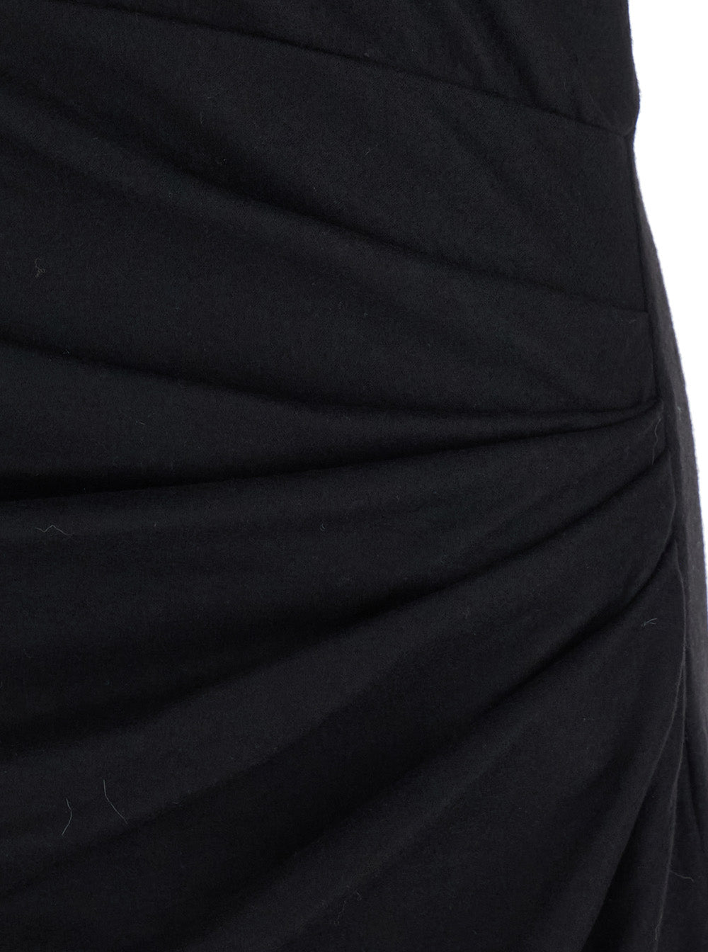 Isabel Marant Etoile Women 'Naerys' Black Long Dress With Asymmetric Design And All-Over Ruching In Fabric For Women