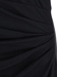 Isabel Marant Etoile Women 'Naerys' Black Long Dress With Asymmetric Design And All-Over Ruching In Fabric For Women