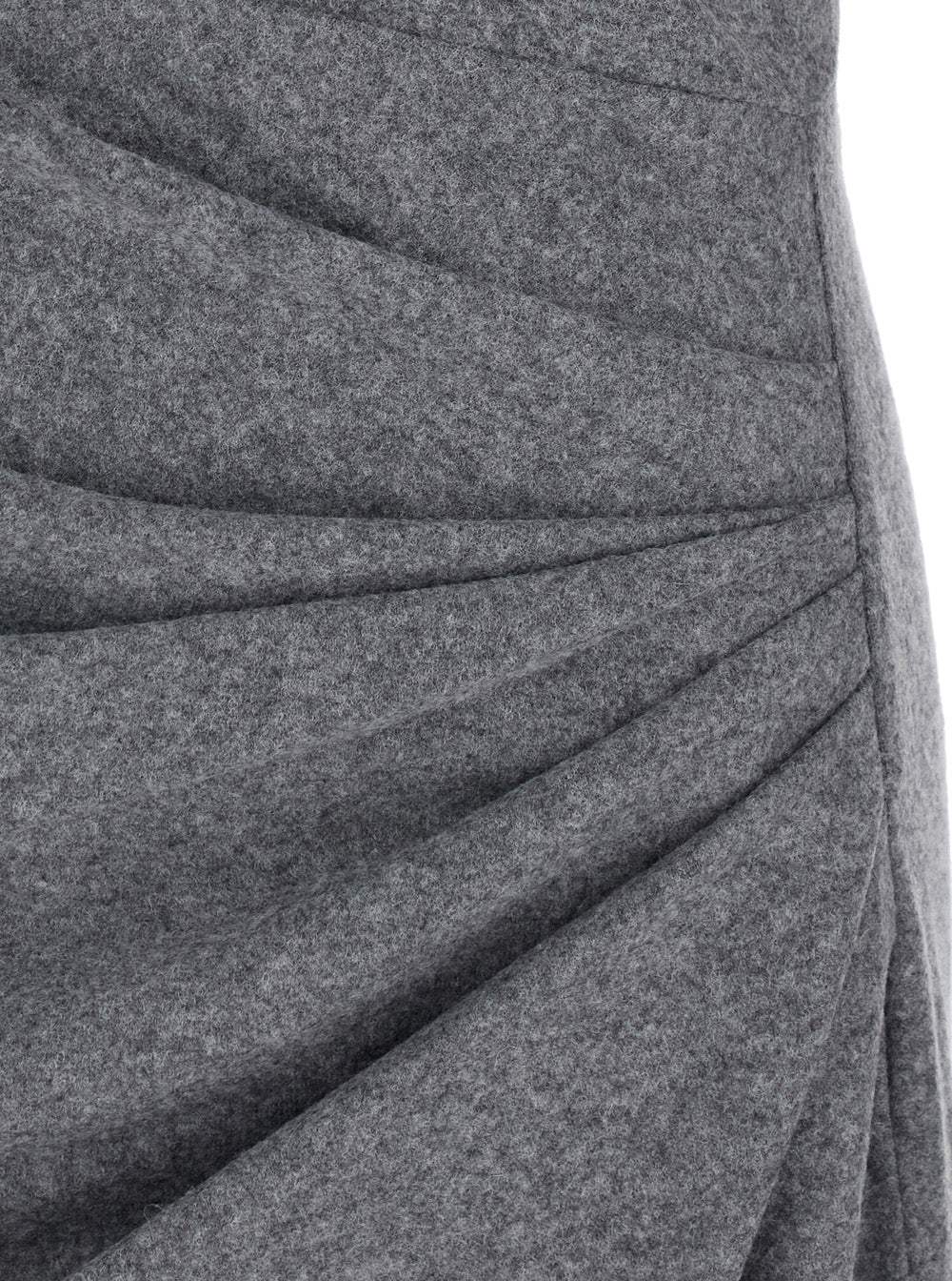 Isabel Marant Etoile Women 'Naerys' Grey Long Dress With Asymmetric Design And All-Over Ruching In Fabric For Women