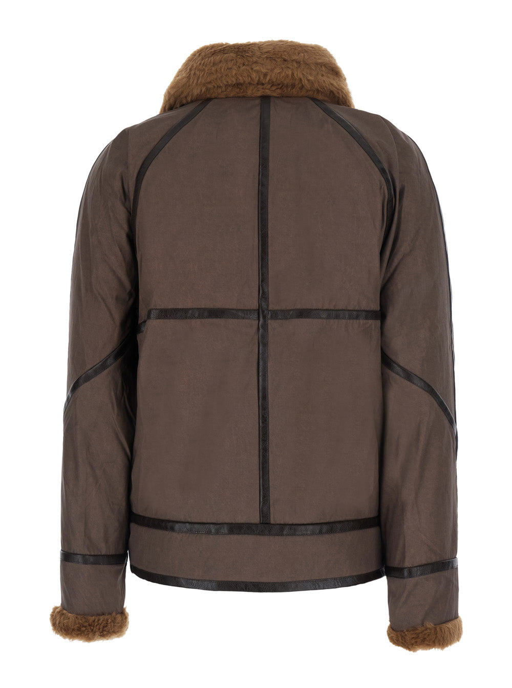 Isabel Marant Etoile Women 'Olinka' Brown Jacket With Fur Inserts And Side Pockets In Tech Fabric Women