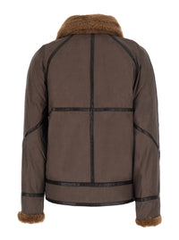 Isabel Marant Etoile Women 'Olinka' Brown Jacket With Fur Inserts And Side Pockets In Tech Fabric Women