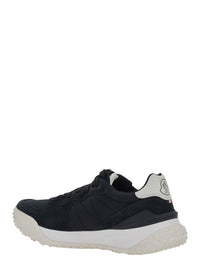 Moncler Men Black Low Top Sneakers With Logo Patch On The Back And Paneled Design In Leather And Fabric Men