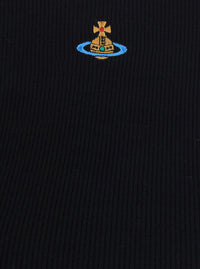 Vivienne Westwood Women Black T-Shirt With Embroidered Logo On The Front In Viscose For Women
