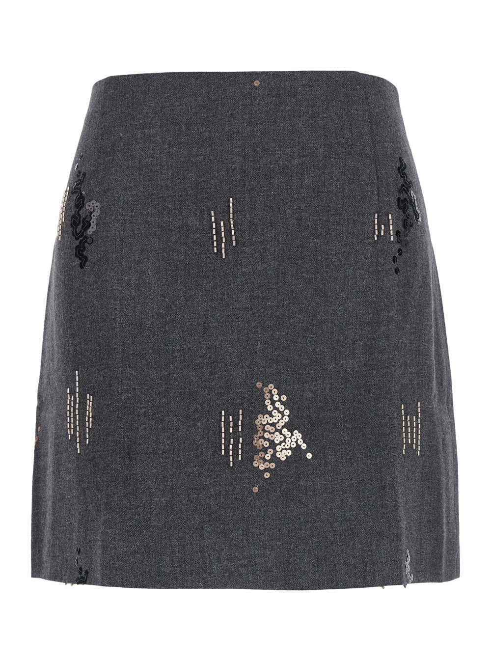 Leplain Women Embroidered Skirt In Gray Polyester For Women
