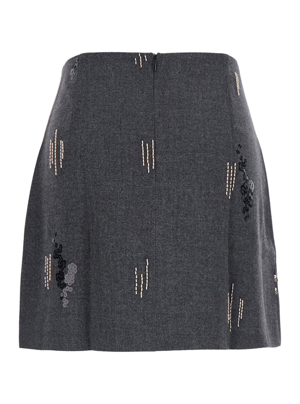 Leplain Women Embroidered Skirt In Gray Polyester For Women