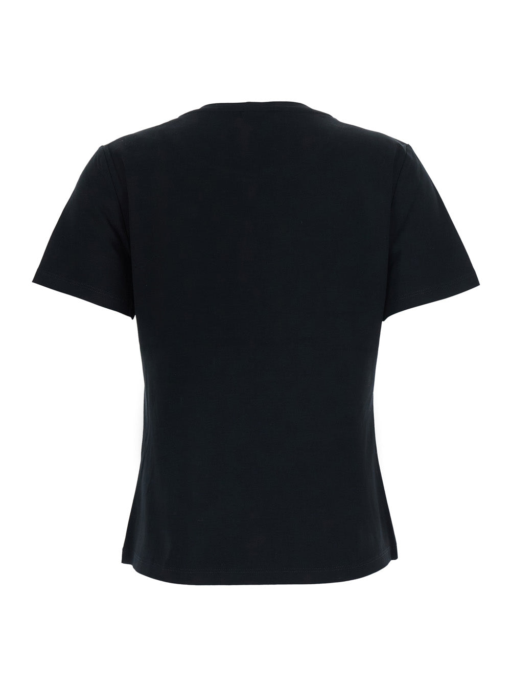 Leplain Women T-Shirt With Embroidered Details And Short Sleeves In Cotton And Spandex, Black Color For Men