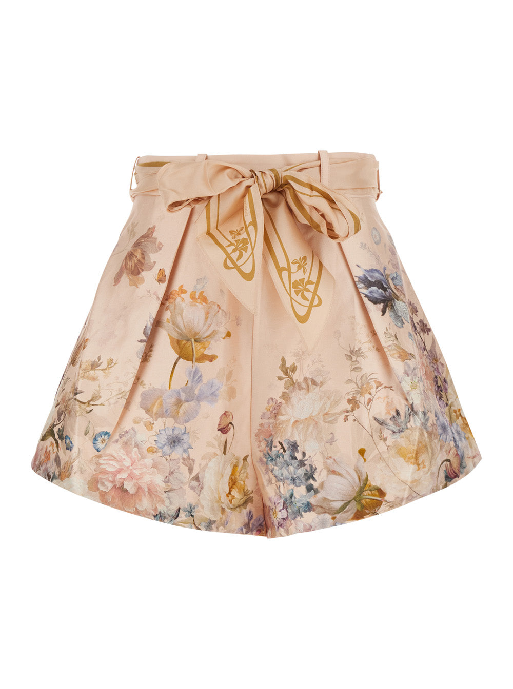 Zimmermann Women Valiant Tuck Short Skirt In Pink Silk And Cotton For Women
