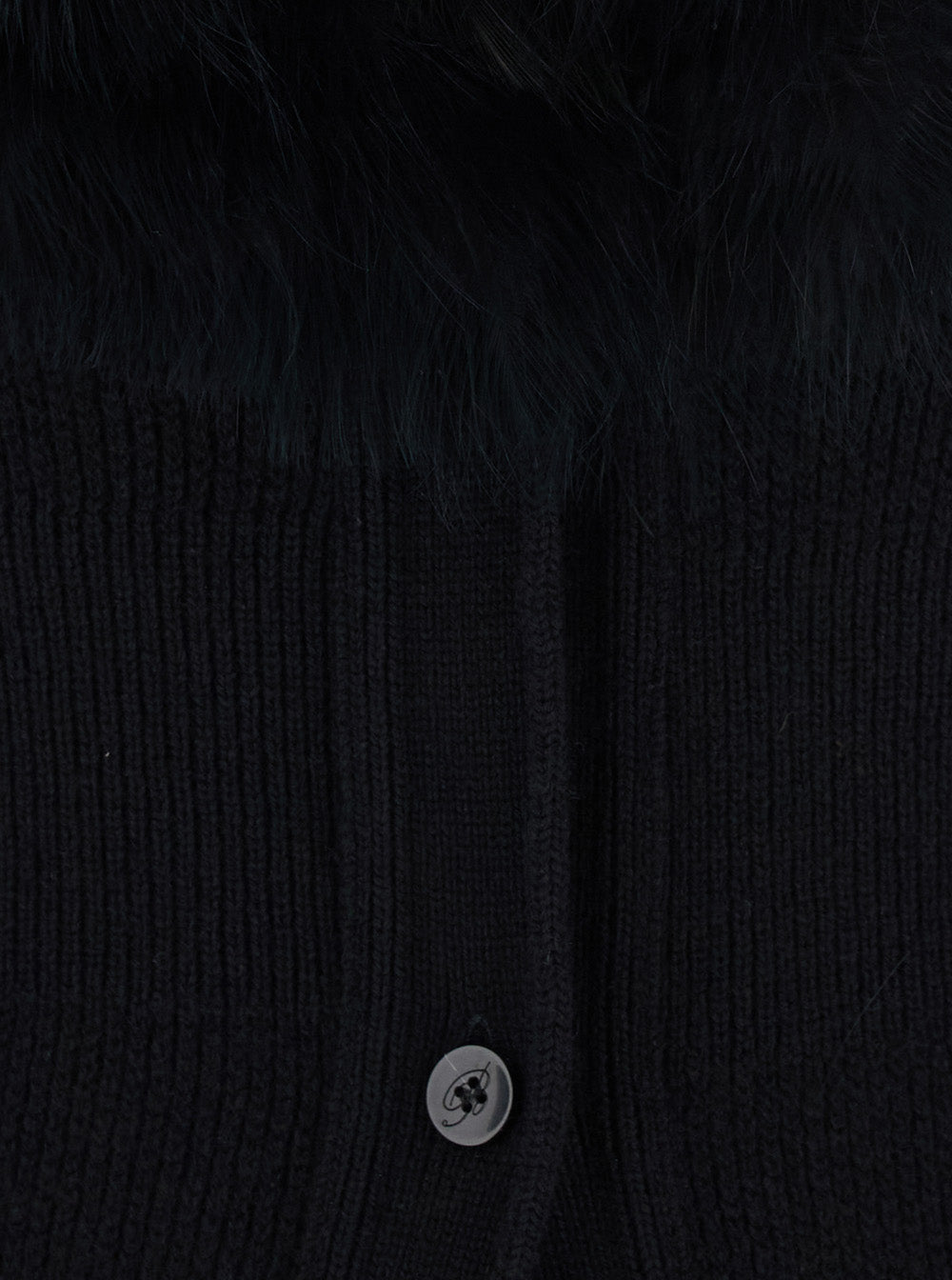 BLUMARINE Blumarine Women Black Long Dress With High Fur Collar In Wool For Women