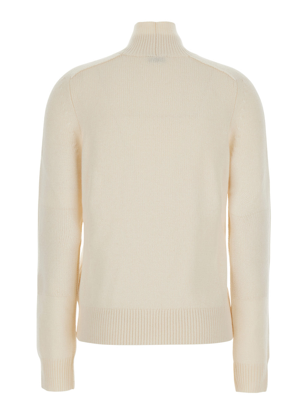 Burberry Women 'Christina' White Sweater With High Neck And Ekd Patch On The Front In Cashmere For Women