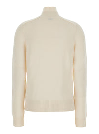Burberry Women 'Christina' White Sweater With High Neck And Ekd Patch On The Front In Cashmere For Women