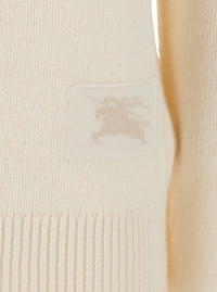 Burberry Women 'Christina' White Sweater With High Neck And Ekd Patch On The Front In Cashmere For Women