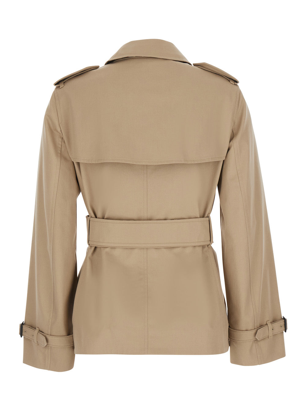 Burberry Women 'Lakefield' Beige Short Trench Coat With Collar And Front Belt In Cotton For Women