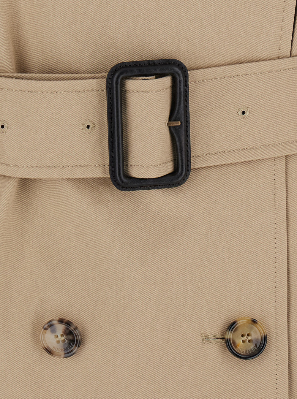 Burberry Women 'Lakefield' Beige Short Trench Coat With Collar And Front Belt In Cotton For Women