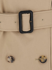 Burberry Women 'Lakefield' Beige Short Trench Coat With Collar And Front Belt In Cotton For Women