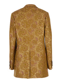 Dries Van Noten Women 'Blanchet' Metallic Single-Breasted Jacket With Notched Revers In Linen Blend For Women