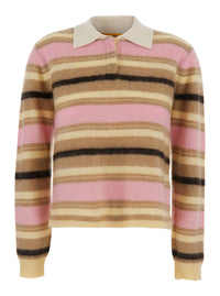 GUEST IN RESIDENCE Guest In Residence Women Multicolor Polo Shirt With Long Sleeves, Classic Collar And All-Over Striped Motif In Cashmere For Women
