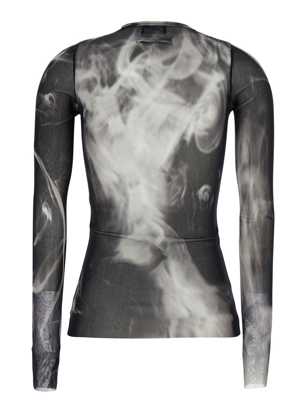 JEAN PAUL GAULTIER Jean Paul Gaultier Women Black And White Long-Sleeved Top With Smoking Women Print In Tech Fabric For Women