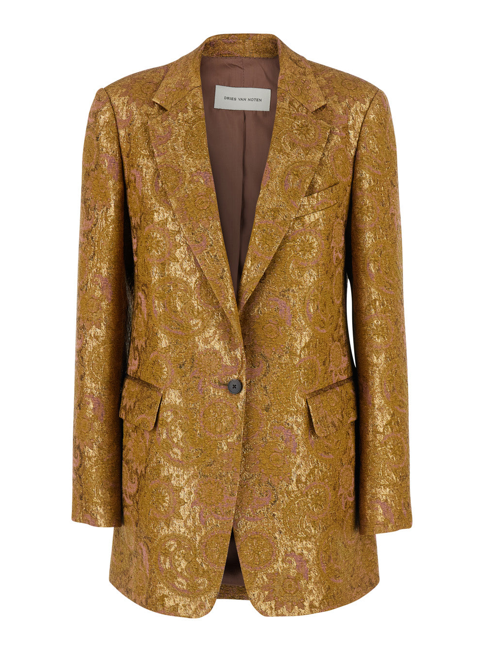 Dries Van Noten Women 'Blanchet' Metallic Single-Breasted Jacket With Notched Revers In Linen Blend For Women