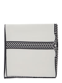Fendi Women White Scarf With All-Over Print And Embossed Logo Lettering In Silk For Women