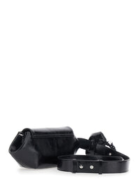 GANNI Ganni Women Shoulder Bag With Triomphe Plate In Black Leather For Women