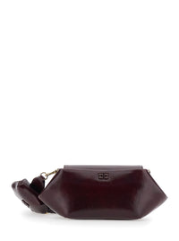 GANNI Ganni Women Shoulder Bag With Magnetic Closure In Bordeaux Leather For Women