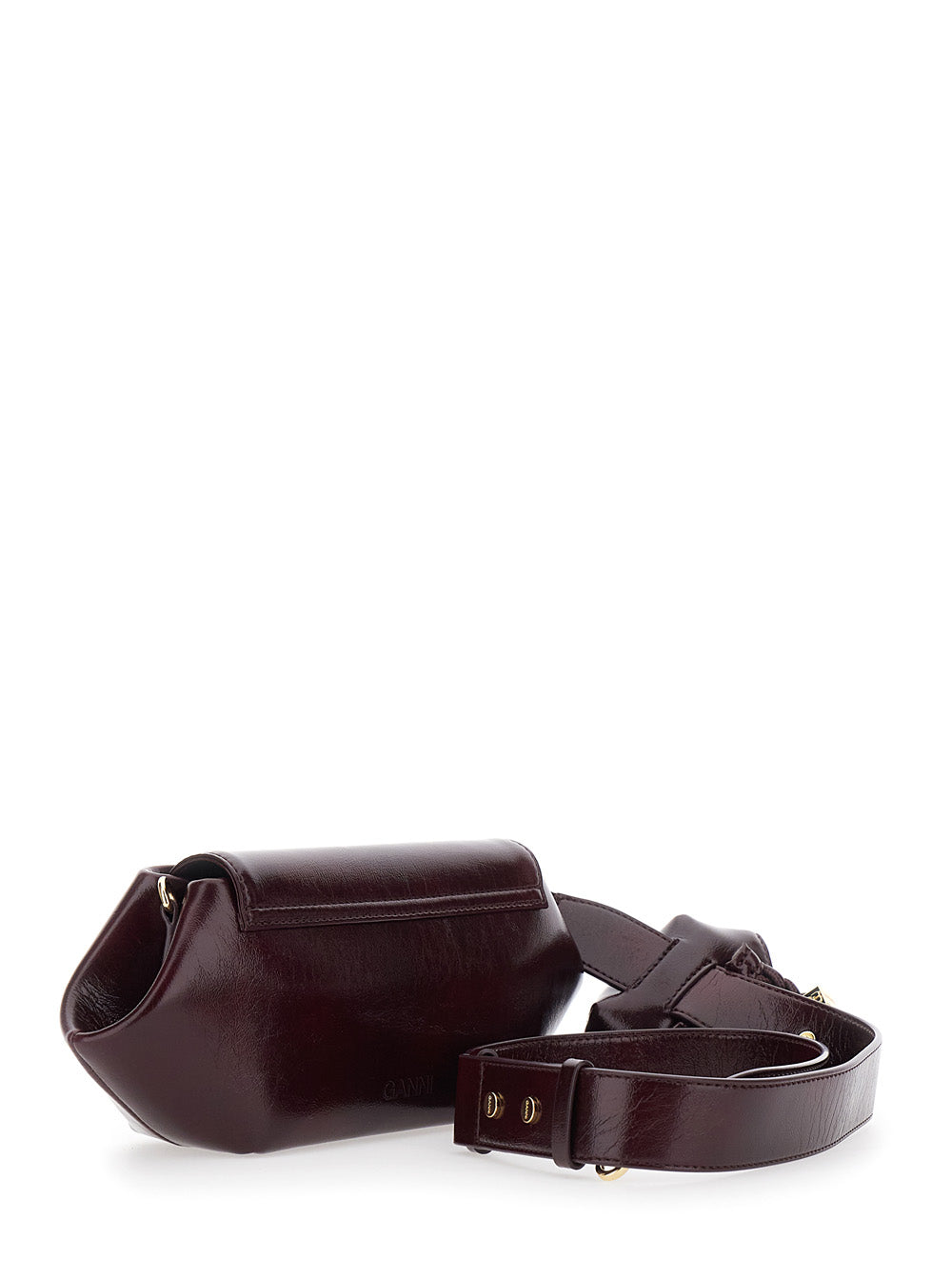 GANNI Ganni Women Shoulder Bag With Magnetic Closure In Bordeaux Leather For Women