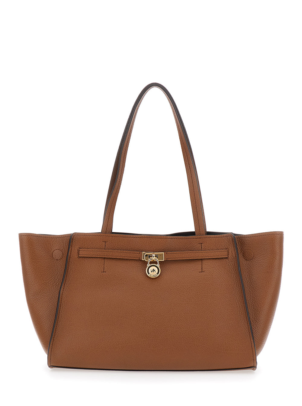 MICHAEL MICHAEL KORS Michael Michael Kors Women Hamilton Moderne Lg East West Fold Tote Bag With Metal Details And Prominent Logo, In Leather, Brown, Women