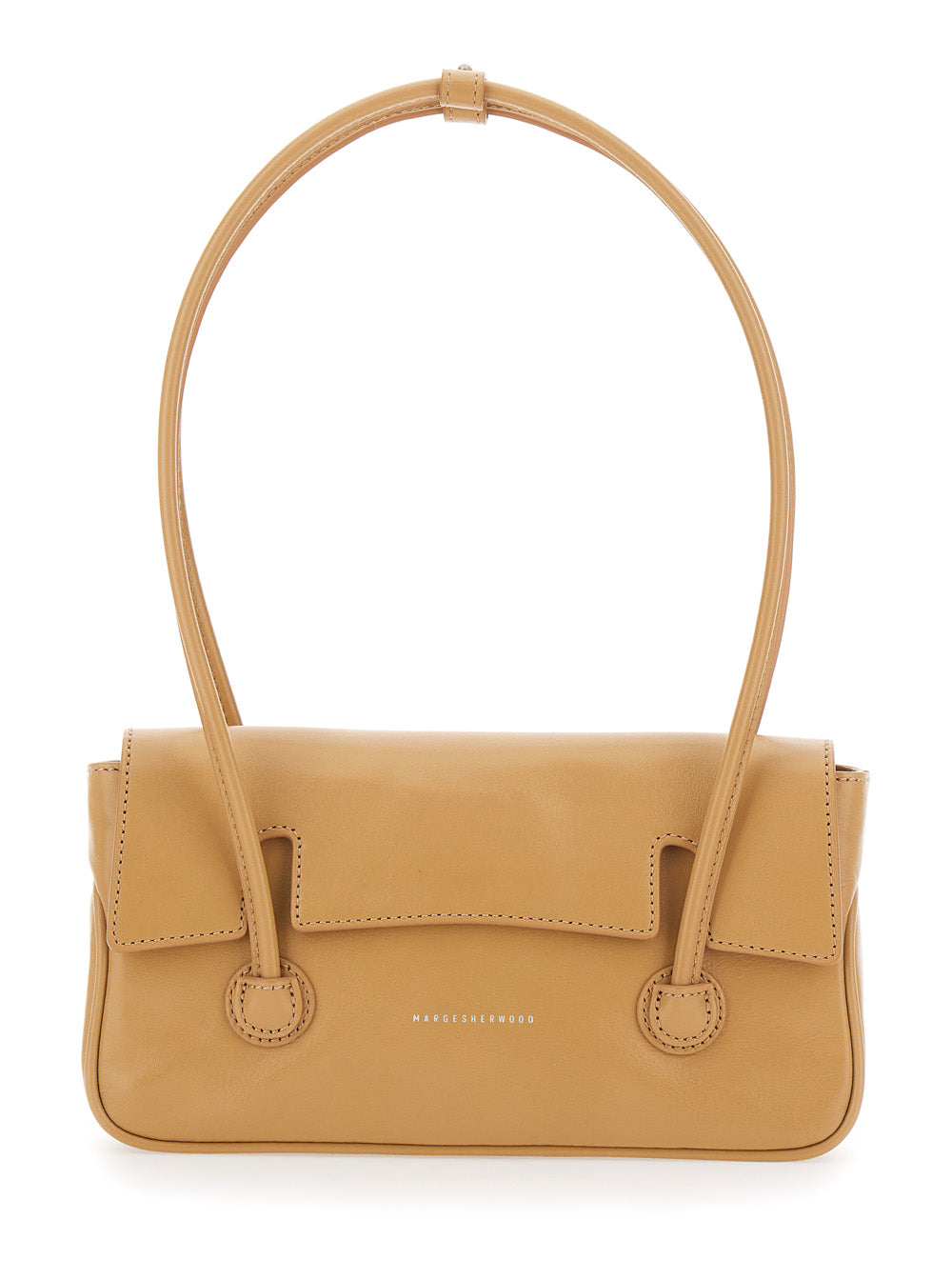 MARGESHERWOOD Margesherwood Women Shoulder Bag With Flap In Glossy Leather Beige Woman