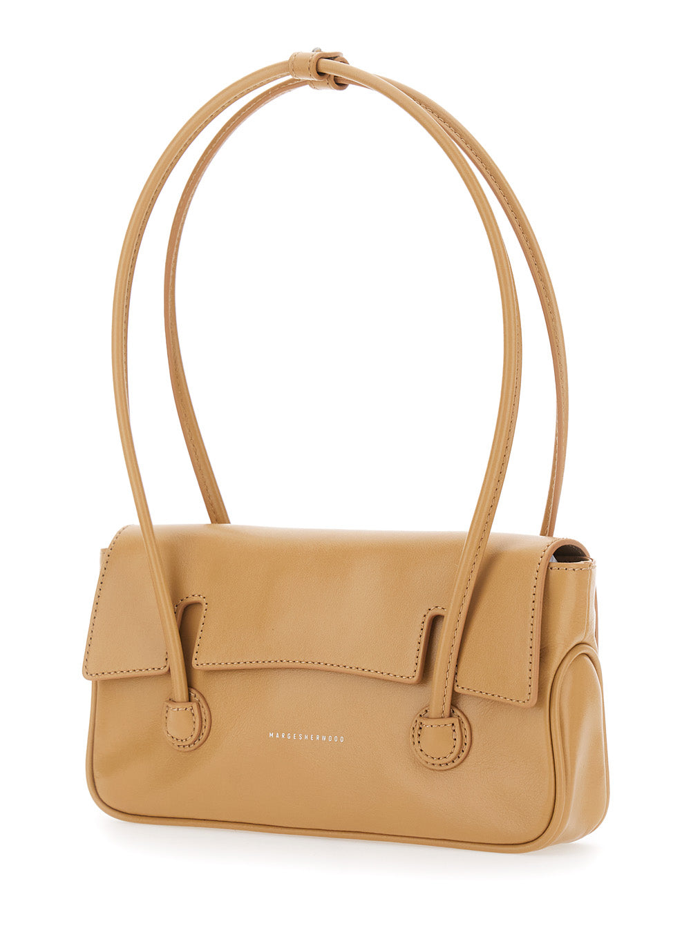 MARGESHERWOOD Margesherwood Women Shoulder Bag With Flap In Glossy Leather Beige Woman