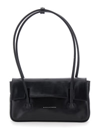 MARGESHERWOOD Margesherwood Women Shoulder Bag With Flap In Black Glossy Leather For Women