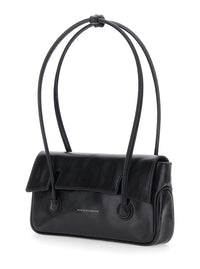 MARGESHERWOOD Margesherwood Women Shoulder Bag With Flap In Black Glossy Leather For Women