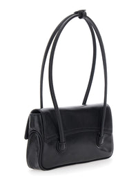 MARGESHERWOOD Margesherwood Women Shoulder Bag With Flap In Black Glossy Leather For Women