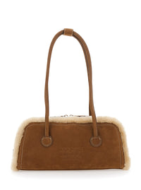 MARGESHERWOOD Margesherwood Women Shoulder Bag Beige With Shearling And Nubuck Details
