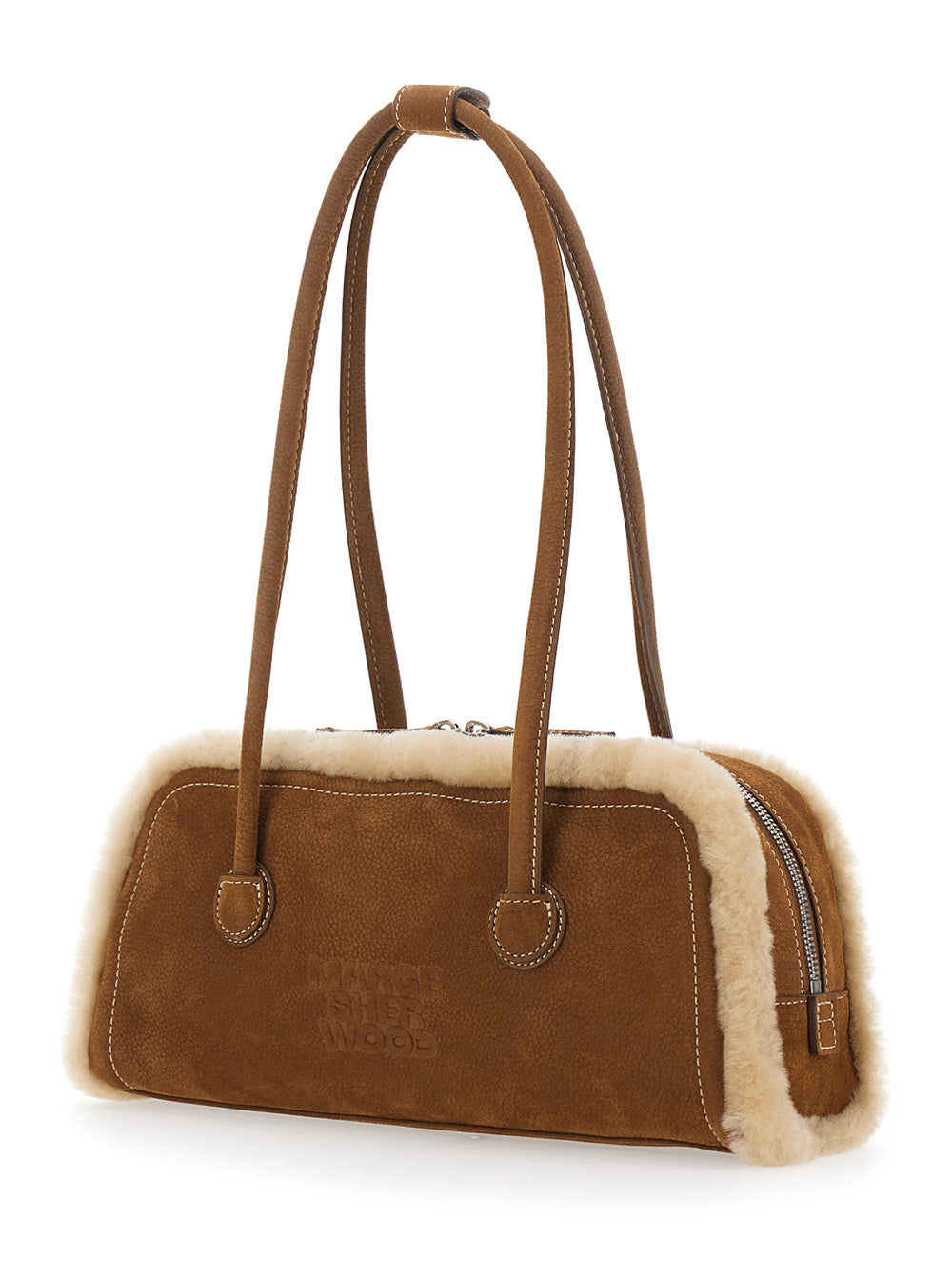 MARGESHERWOOD Margesherwood Women Shoulder Bag Beige With Shearling And Nubuck Details