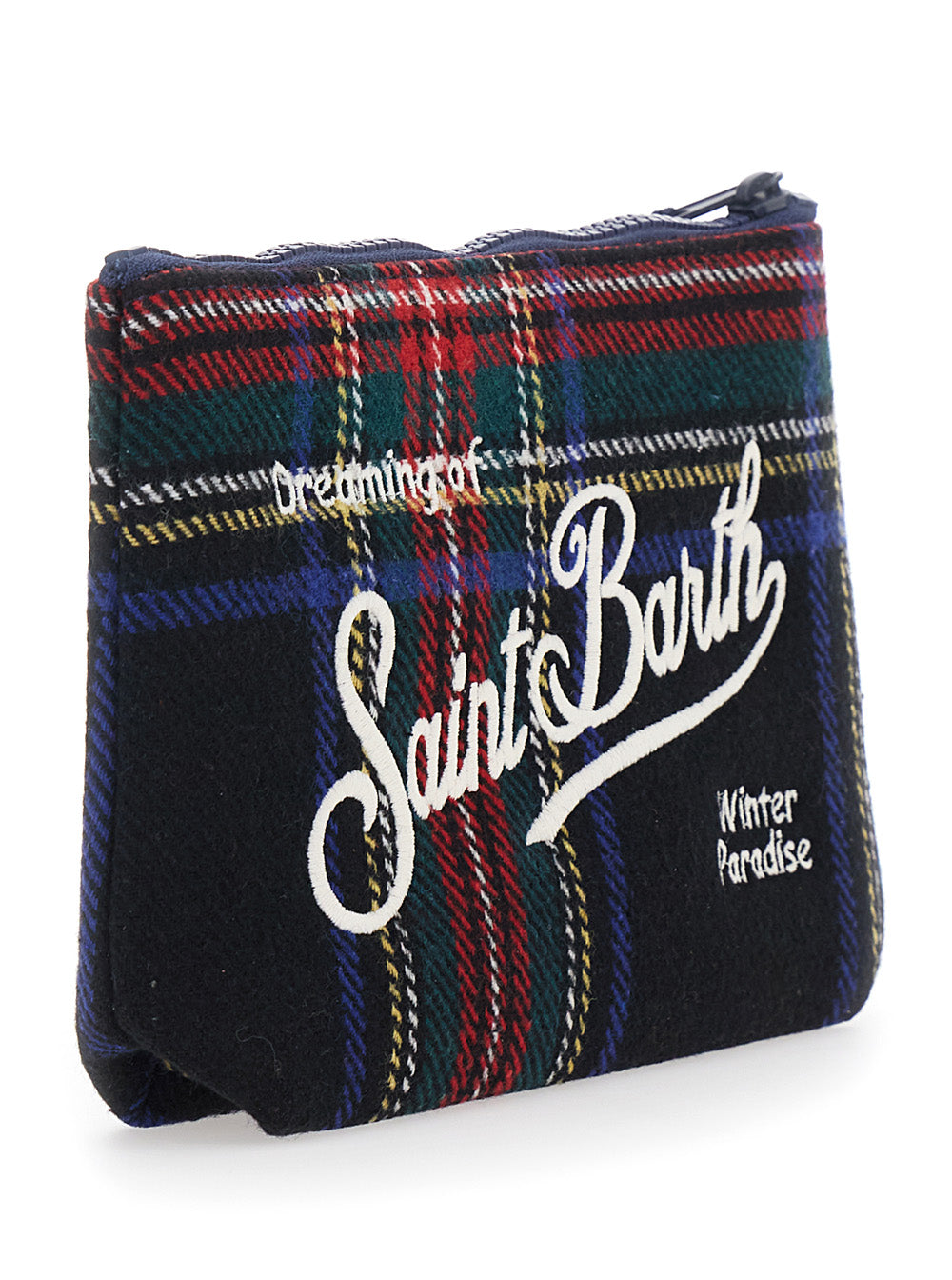 MC2 SAINT BARTH Mc2 Saint Barth Women Aline Wool Pouch With Tartan, 70% Rubber And 30% Polyester, Multicolor, Unisex