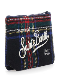 MC2 SAINT BARTH Mc2 Saint Barth Women Aline Wool Pouch With Tartan, 70% Rubber And 30% Polyester, Multicolor, Unisex