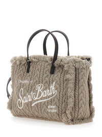 MC2 SAINT BARTH Mc2 Saint Barth Women Shoulder Bag Colette Wool Braid N With Tech Fabric And Gray Color For Women
