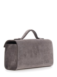 SAVETTE Savette Women Symmetry Clutch In Suede With Elegant Details In Brown Suede For Women