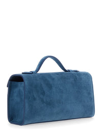 SAVETTE Savette Women Symmetry Clutch In Suede With Elegant Details And Blue Unisex Suede