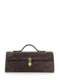 SAVETTE Savette Women Slim Symmetry Pouch With Brown Suede And Unisex