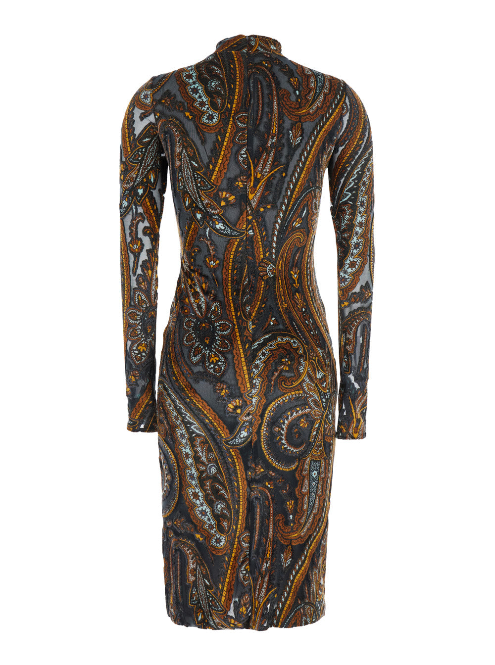 Etro Women Multicolor High-Neck Dress With All-Over Print In Tech Fabric For Women