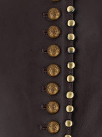 Etro Women Brown Jacket With Applied Studs And Logo Patch On The Back In Leather For Women