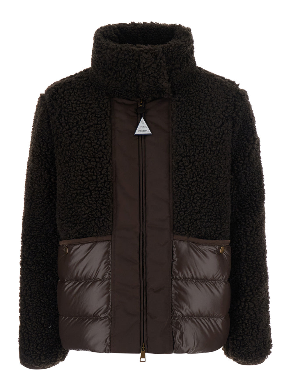 MONCLER Moncler Women 'Glorineux' Brown Down Jacket With Logo Plaque On The Zip Pull And Logo Patch On The Sleeve In Tech Fabric For Women
