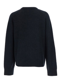 Acne Studios Men Black V-Neck Sweater With Logo Lettering On The Front In Wool Blend Men