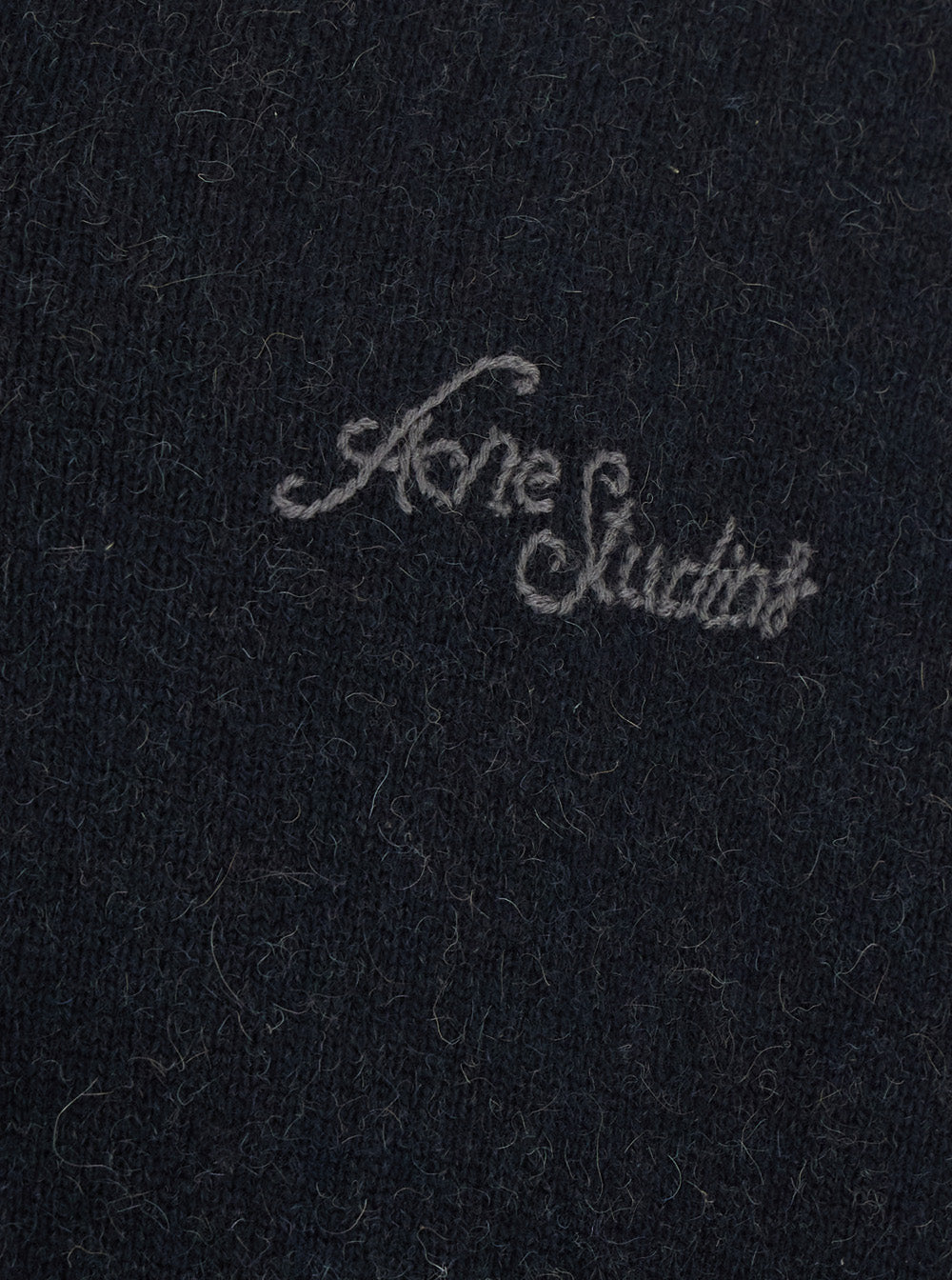 Acne Studios Men Black V-Neck Sweater With Logo Lettering On The Front In Wool Blend Men