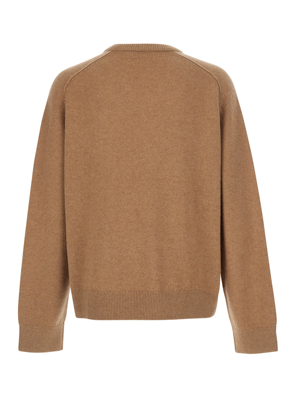 ACNE STUDIOS Acne Studios Men Beige V-Neck Sweater With Front Logo Lettering In Wool Blend For Men