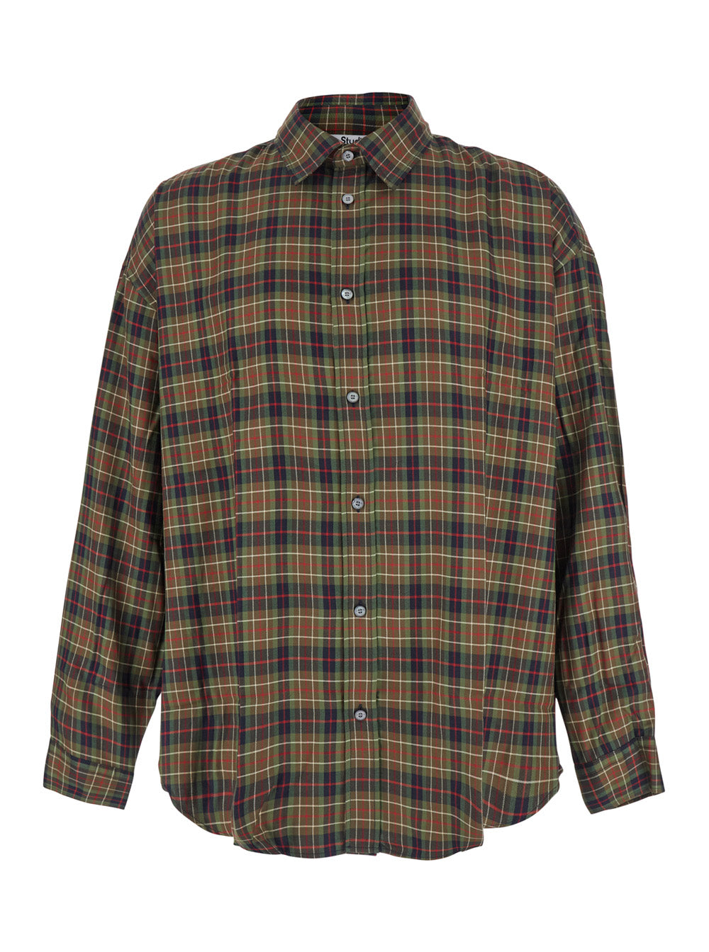 Acne Studios Men Multicolour Shirt With Cclassic Collar And All-Over Check Motif In Cotton For Men