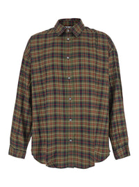 Acne Studios Men Multicolour Shirt With Cclassic Collar And All-Over Check Motif In Cotton For Men