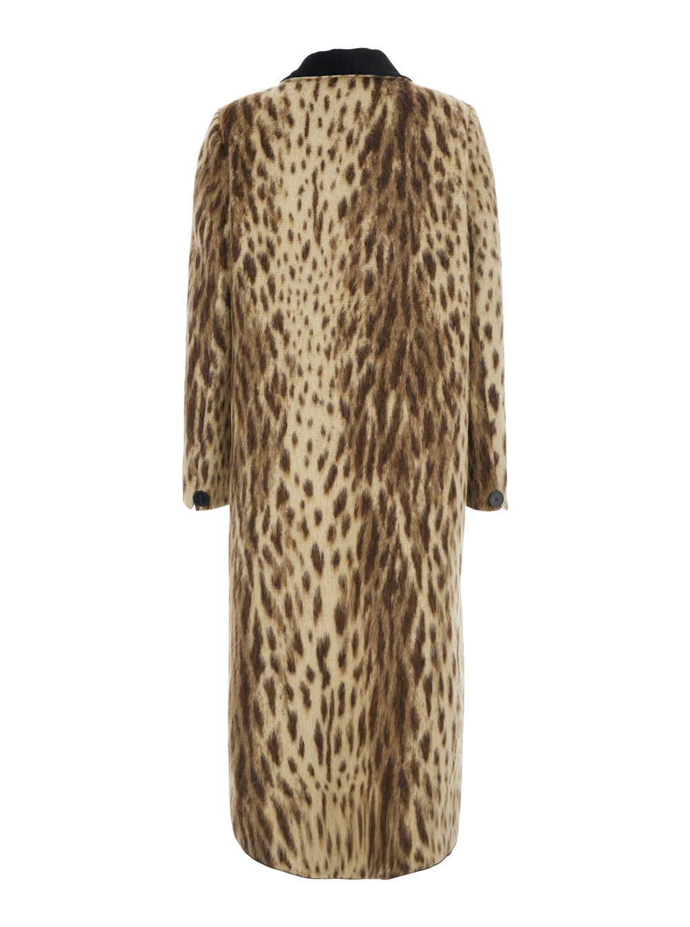 Forte_Forte Women 'Royal Leopard' Beige Coat With Classic Collar And All-Over Leopard Motif In Wool Blend For Women